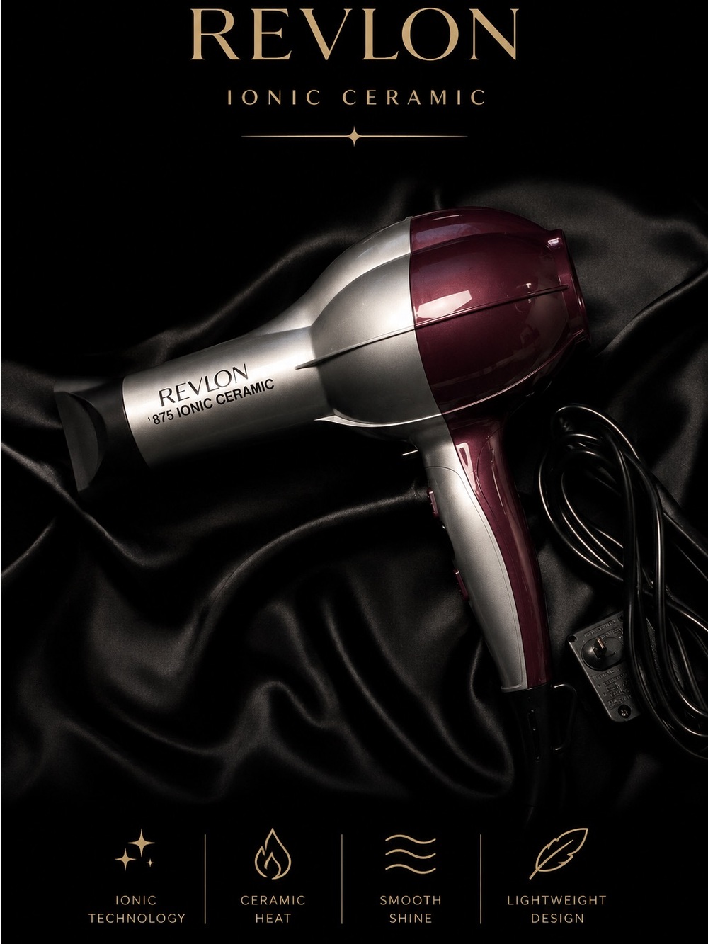 Revlon Ionic Ceramic Hair Dryer - Silver & Plum